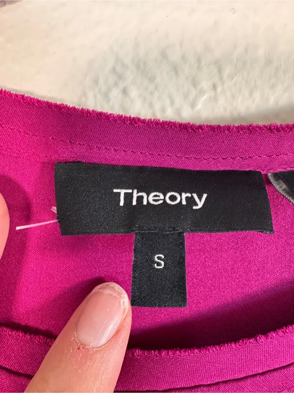 Theory Magenta Pink Silk Sleeveless Blouse Womens S Classic Corpcore Fall Top - Image 10