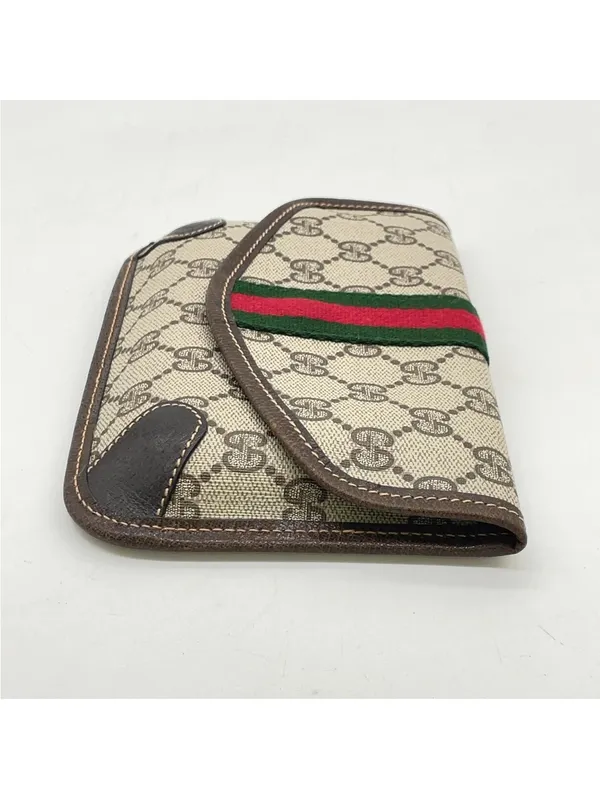 Gucci Beige GG PVC/Leather pouch - Image 6
