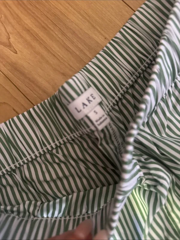 Lake Striped Blue Green & White Wide-Leg Lounge Pants - Image 2