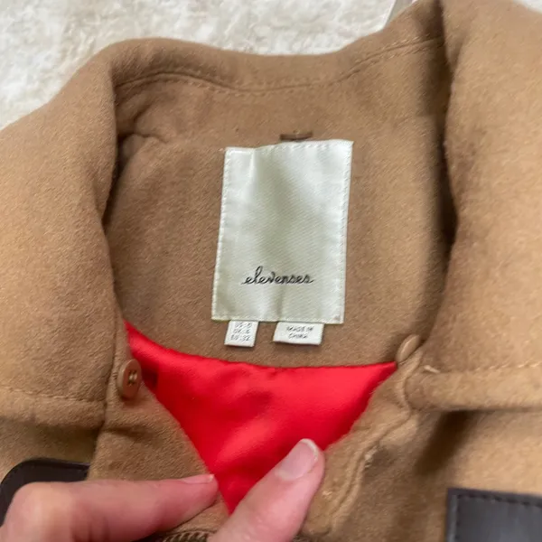 Elevenses anthropologie Women Camel Toggle‎ Coat Wool Blend Sz 0 coat wool blend - Image 7