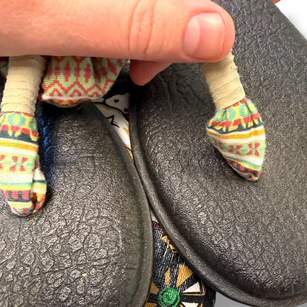 Sanuk Yoga Sling 2 Sandals Women's Size‎ 9 Black Multicolor Stretch Comfort - Image 7