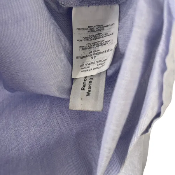 J. Crew Size 4 Small Gathered Light‎ Blue Bib Blouse Prarie Mininamlist - Image 6