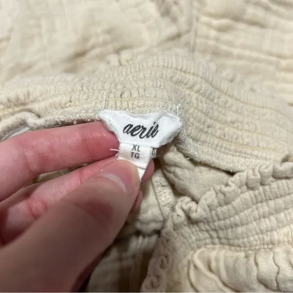 Aerie Cotton Gauze Pull On Shorts XL Beige Neutral Coastal Casual Summer Lounge - Image 6