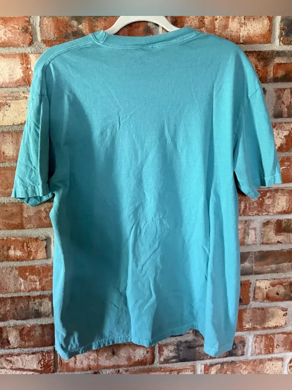 Comfort Colors Turquoise Smiley Face Tee with Floral Crown - Image 3