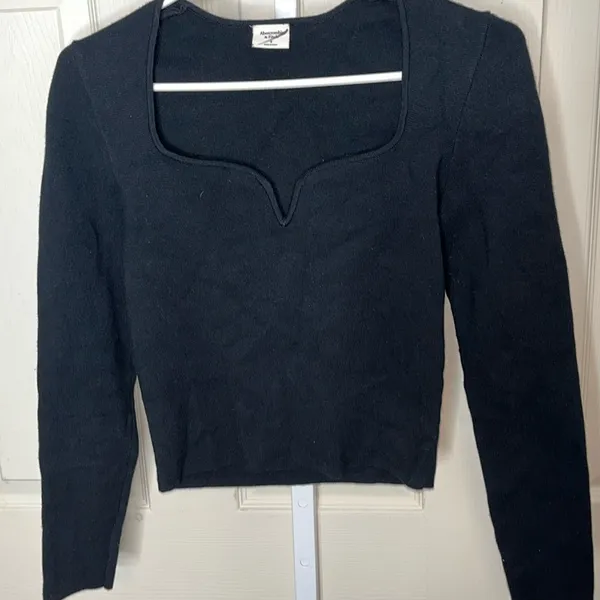 Abercrombie & Fitch Sweetheart Neckline Top Black Size Small - Image 5