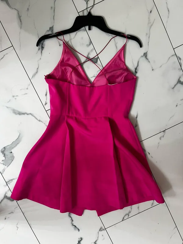 Hot Pink Mini Dress Size 6 - Image 2