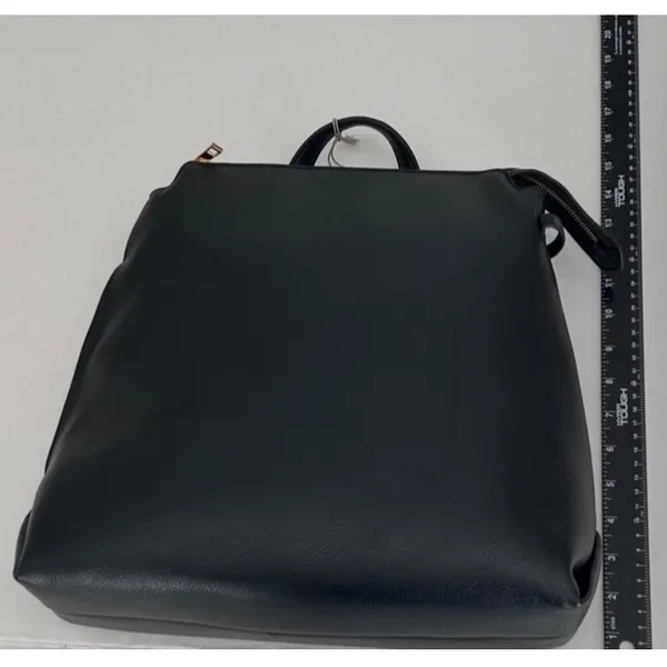 A New Day Square Laptop Backpack Women OS Black NEW Faux Leather 13in Sleeve - Image 7