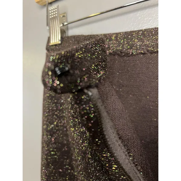 Handmade Womens 2 Piece Skirt Set Brown Metallic Sleeveless Top Midi Skirt Evening Party - Image 11