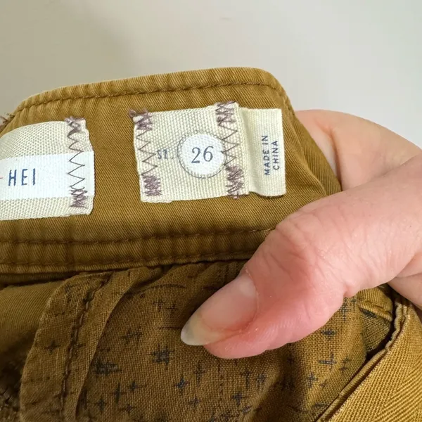 Anthropologie Hei‎ Hei Khaki Cotton Stretch Pants Size 26 - Image 7