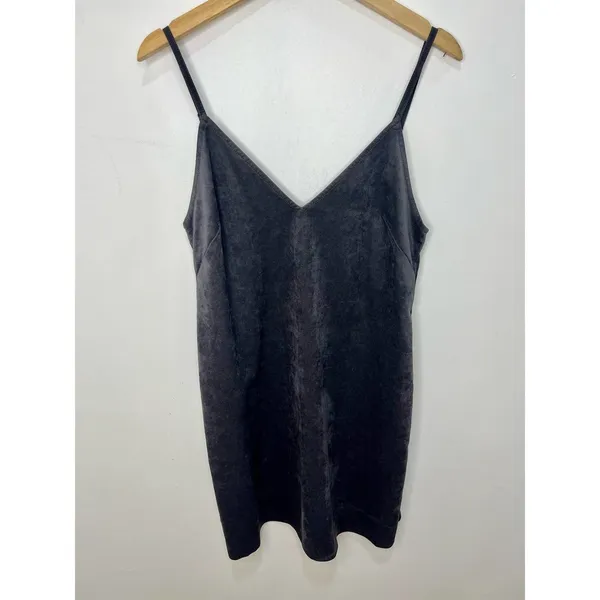 Aritzia Wilfred Free Viviene Slip Spaghetti Strap Gray Microfiber Dress Medium - Image 10
