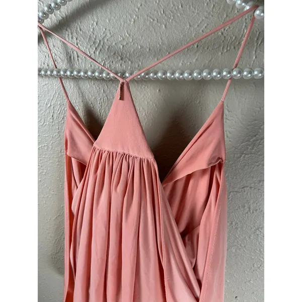 MISA Los Angeles Dress Size Medium Coral Peach Tie Front Bow Cocktail Party Mini - Image 9