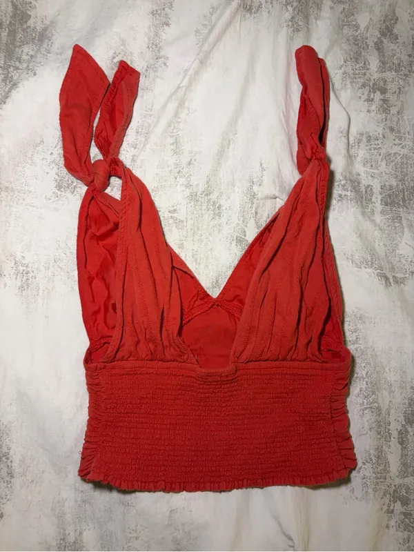 Free People Ruched Tie Shoulder Crop Top - Image 5