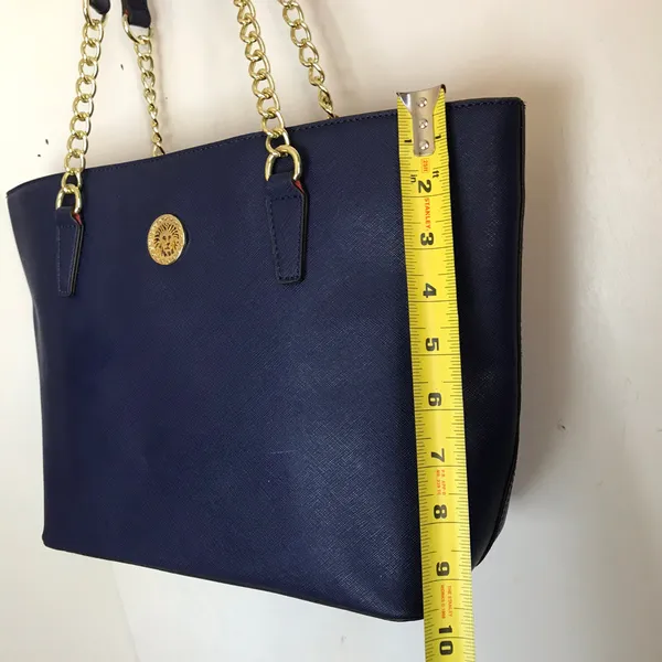 Anne Klein Dark Blue Leather Shoulder Bag - Image 2