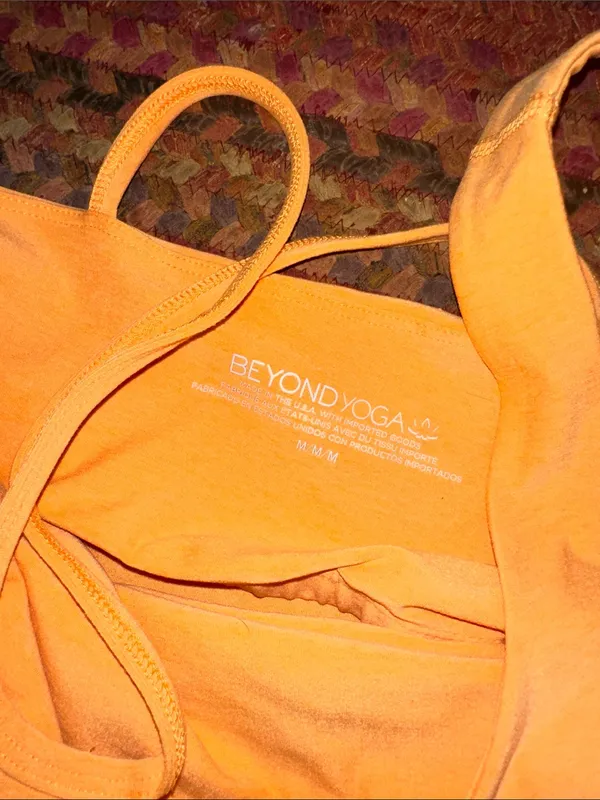 BEYOND YOGA Peach Asymmetrical One-Shoulder Crop Top - Image 2