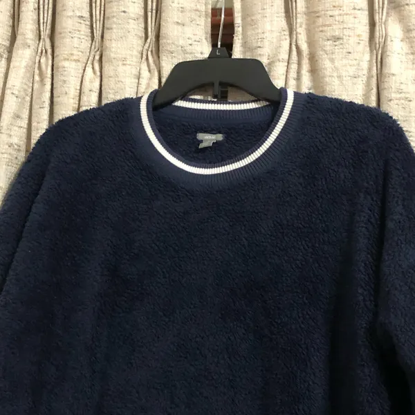 Aerie Navy Crewneck Striped Trim Sweatshirt - Image 2