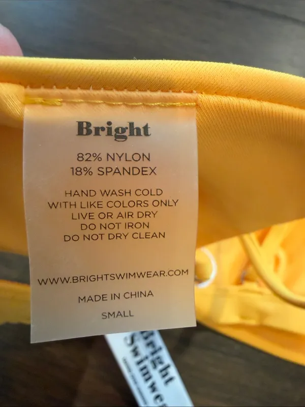 Bright Swimwear Yellow Triangle Bikini Top Size Small NWT - C33-053 - Image 4
