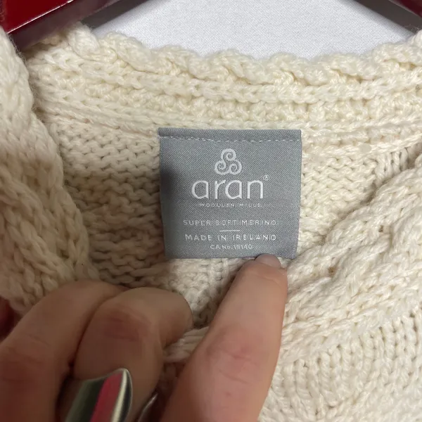 Aran Sweater Market Super Soft 100% Merino Wool Luxury Cable Knit Sz S - Image 2