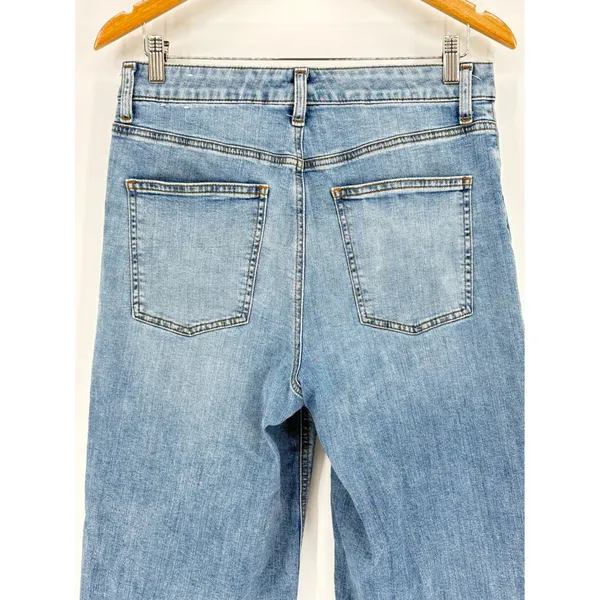 Talbots Wide Leg Crop Jean Womens‎ Size 8 Blue Montecito Wash Denim High Rise - Image 5