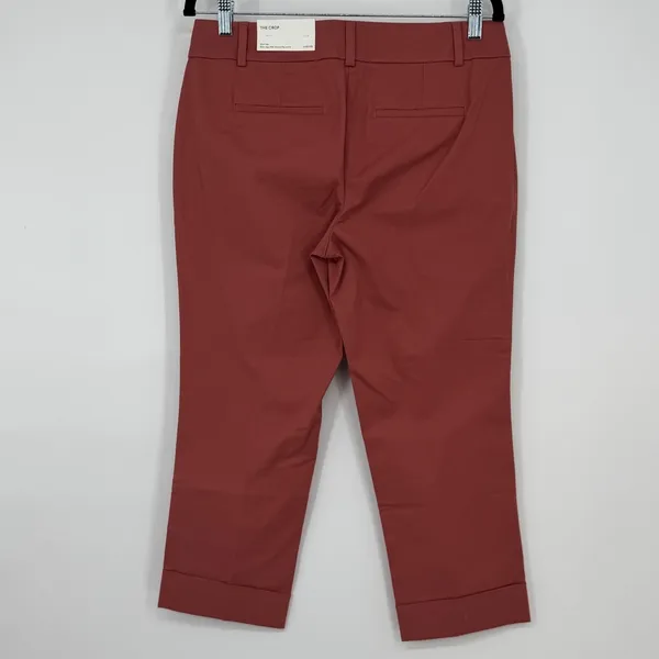 Ann Taylor Factory The Crop Mid‎ Rise Slim Leg Pants Dark Rose 4P Petite NWT - Image 2