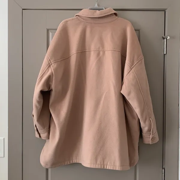 Abercrombie And Fitch Womens Oversized Tan Shacket Jacket Xl - Image 6