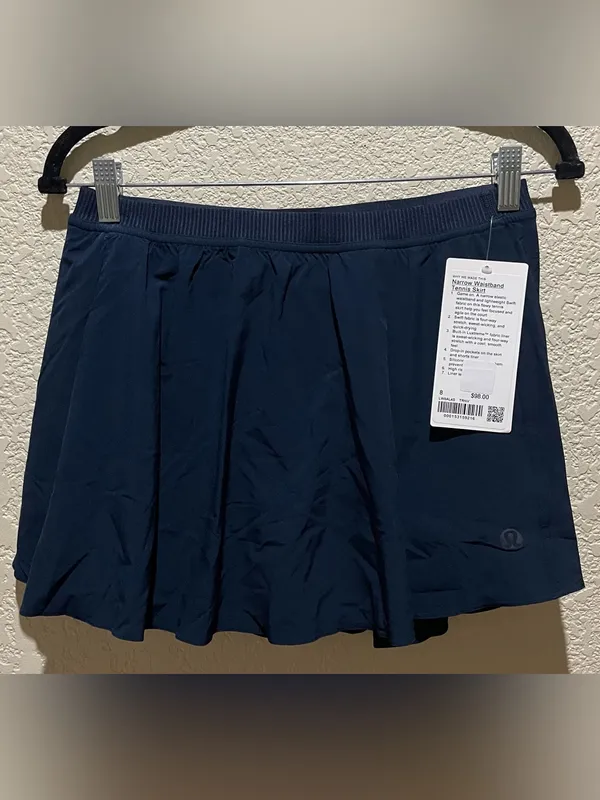 Lululemon NWT Narrow Waistband Tennis Skirt Skort True Navy Size 8 - Image 7