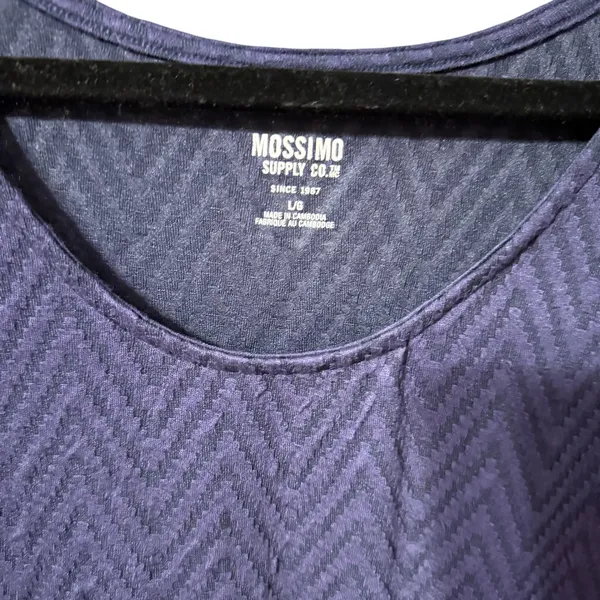 Mossimo‎ Supply Co Womens Navy Chevron Textured Fit and Flare Dress Large New - Image 3