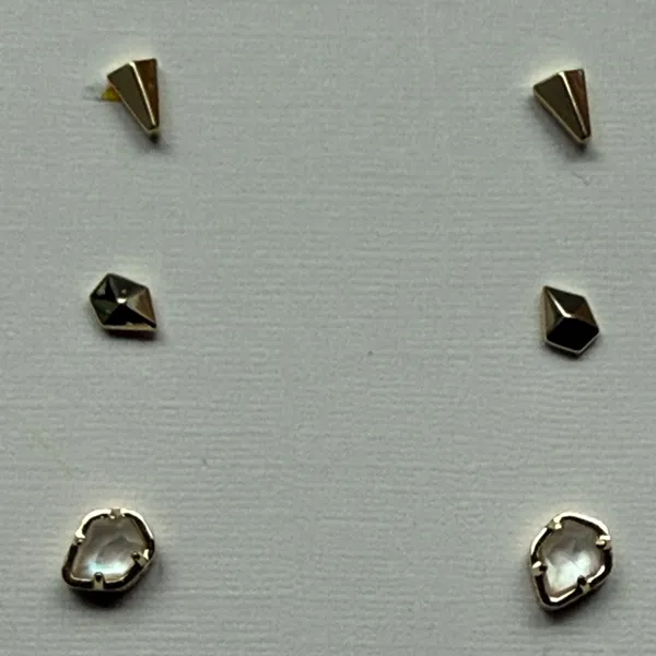 Kendra Scott Jensen Gold Geometric Stud Earrings Set New 3 pc - Image 2