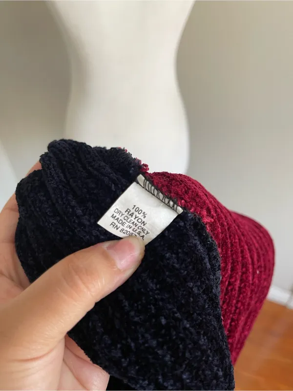 Two-Tone Ribbed V-Neck Button Front Sweater Vest - Burgundy & Gray - Image 6