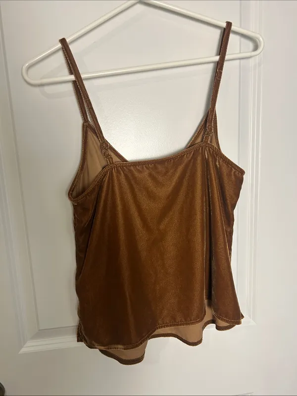Old Navy Brown Velvet Camisole with Slim Straps - Image 4