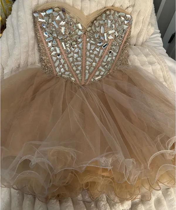 Sherri Hill Dress Homecoming champagne - Image 3