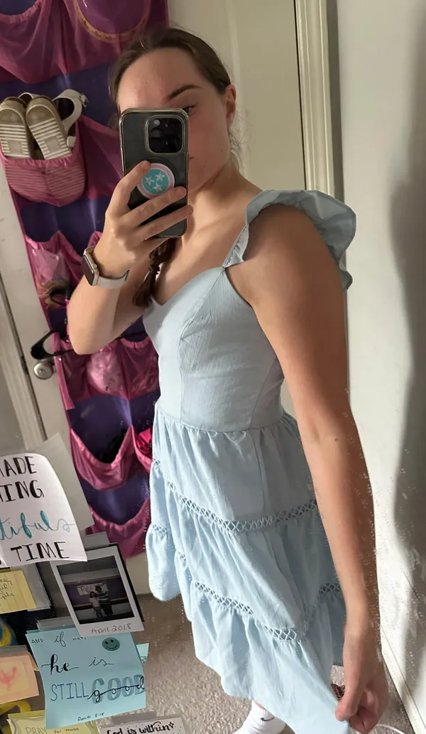 Altar'd State Light Blue Ruffle Dress - Image 4