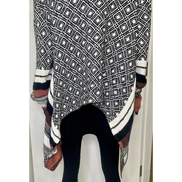 Buckle Striped Fly Away Knit Cardigan Sweater - Image 9