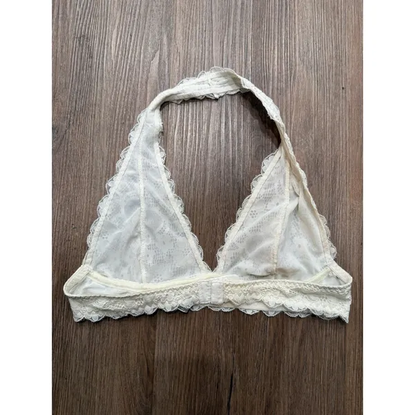 Intimately Free People Cream‎ Floral Lace Halter Bralette Ivory Medium M - Image 2