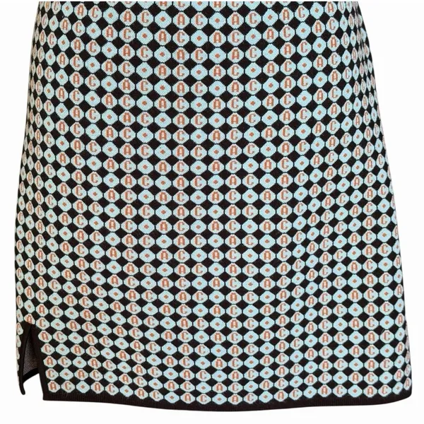 Alexa Chung for Opening Ceremony Blue Black Orange Geometric Print Mini Skirt - Image 4