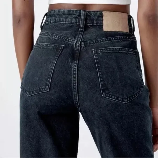 Zara Black Denim Jeans - Image 2