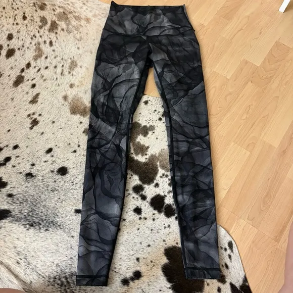 LULULEMON Wunder Under Pant Legging Hi-Rise‎ Midnight Tulle Multi Black Size 6 - Image 6