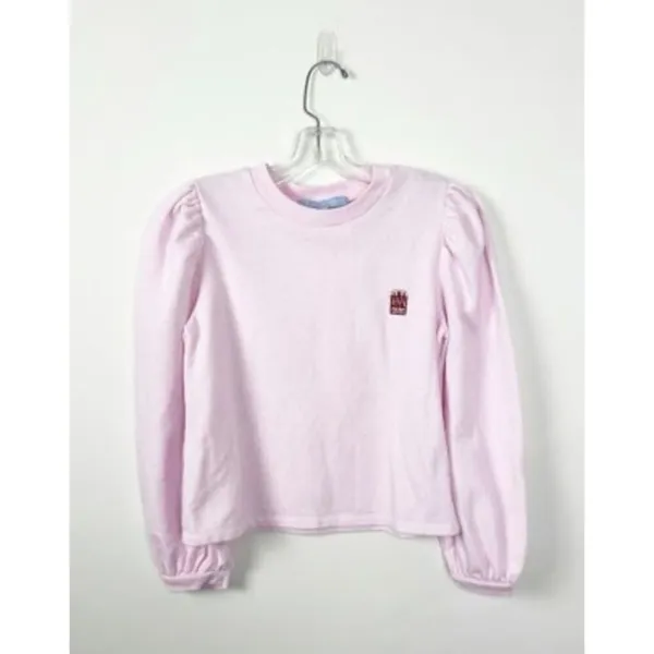 Hill House Teddy Puff Sleeve Sweatshirt – Pink Cozy Pullover, Women’s Size M - Image 2