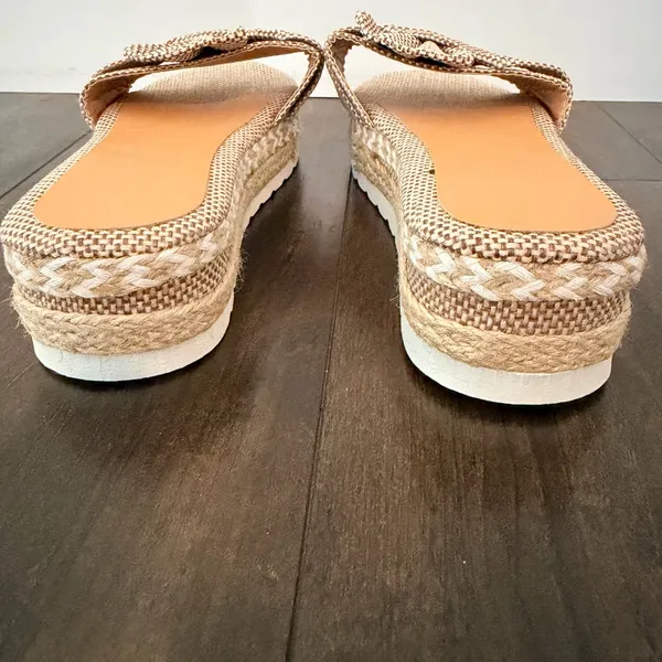 NEW Boho Platform Bow Sandals Tan Size 7 - Image 7