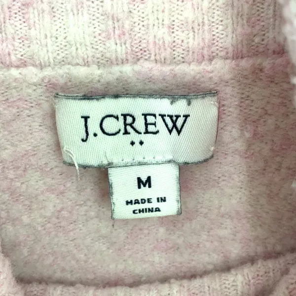 J.Crew M Heathered Pink Extra-Soft Yarn Puff-Sleeve Turtleneck Sweater Knit Top - Image 6