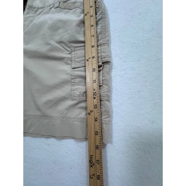 White House Black Market Tan Cargo Shorts Womens 8 Khaki Utility Stretch Cotton - Image 6