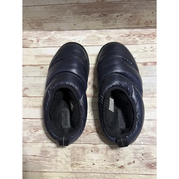 Sorel Hadley Slippers Quilted Navy Blue Puffy Nylon Women's 8 Cozy Warm - Image 4