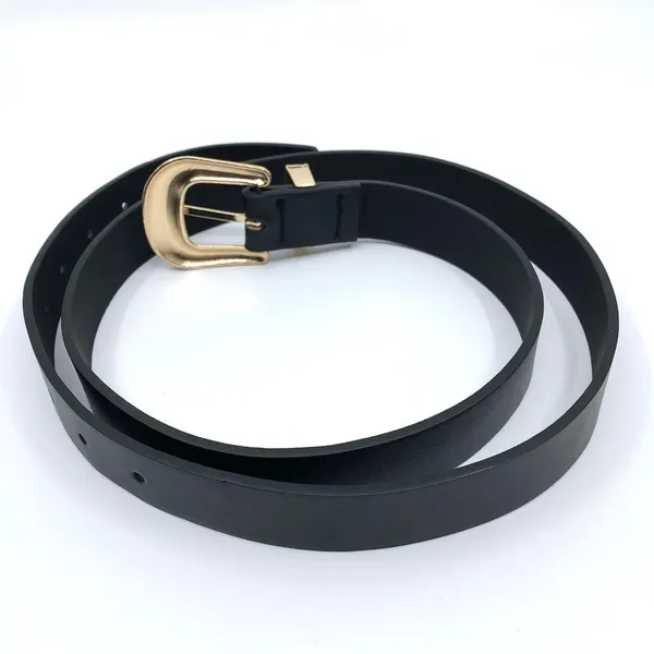 Y2K Coastal Cowgirl Black Gold Ornate Buckle Belt, 36–43.5 Inches, X7GA1136 - Image 8