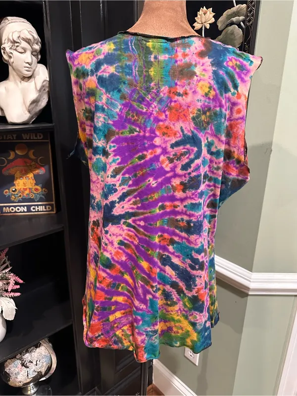 Karma Circle USA Sleeveless Dye Top – Multicolor Swirl – Size L/XL - Image 6