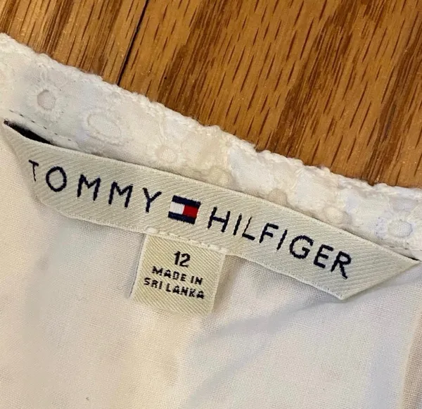 Tommy Hilfiger White Eyelet Pleat Skirt 12 Retro Preppy Cottagecore Lined - Image 4