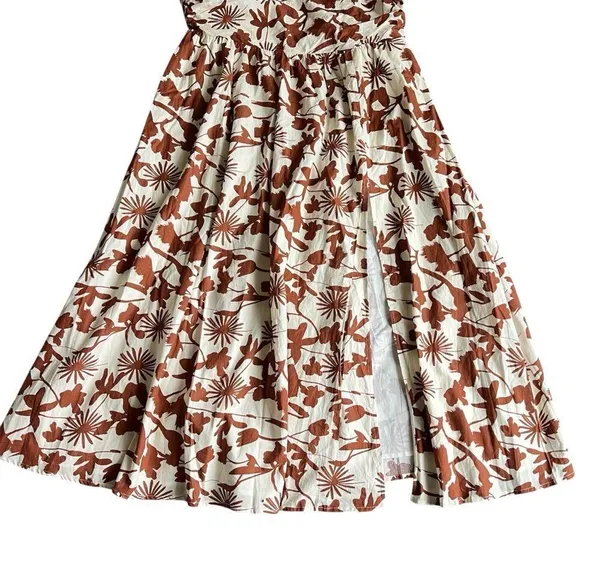 Showpo Evita Floral Midi Dress Ruched High Split Strapless NEW S - Image 7