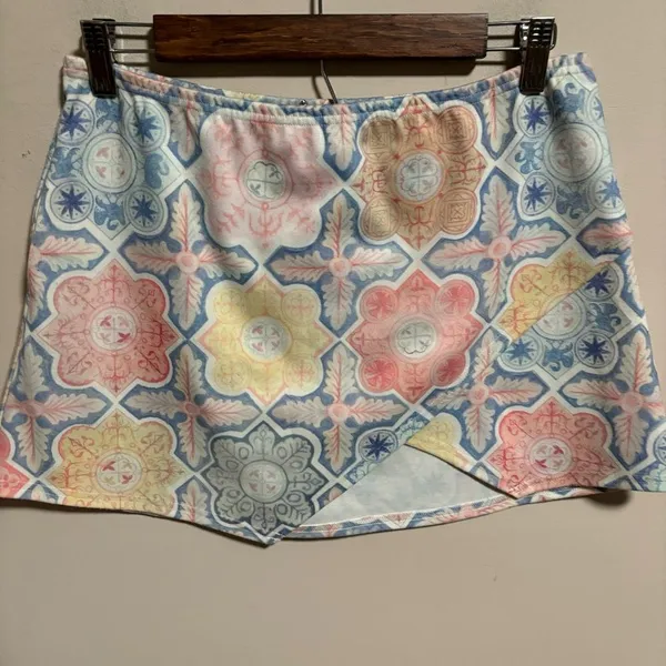 FOR LOVE & LEMONS Mosaic Ole Skirt, Tile Print- Size Large - Image 7