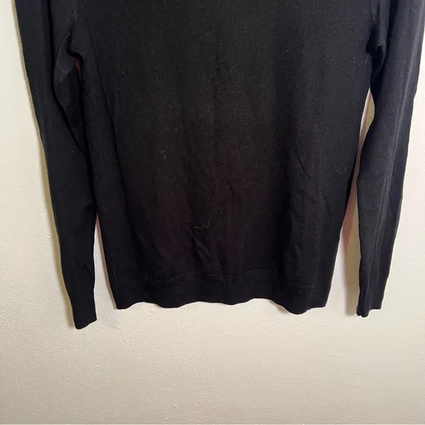 J. Crew Factory Women's Size XS Sawyer‎ Sweater Crewneck Black Merino Wool E0022 - Image 5