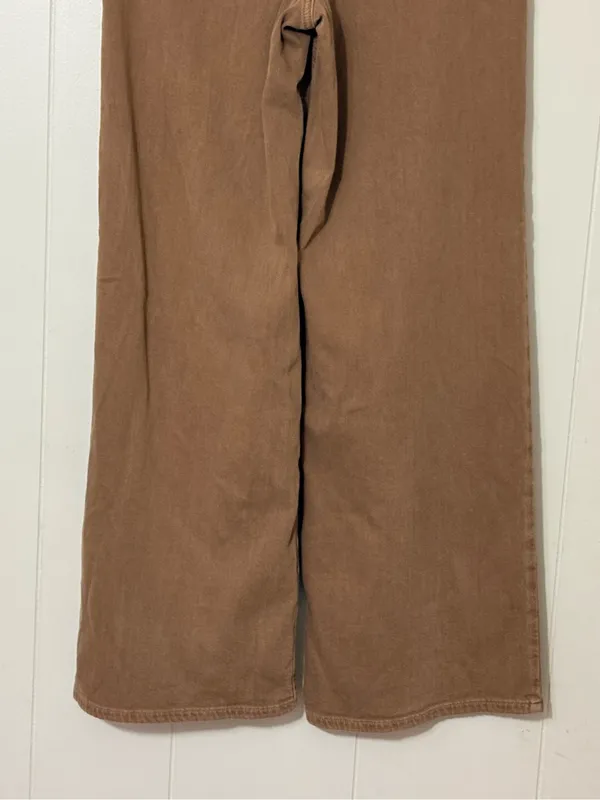 American Eagle Super High Rise Baggy Wide Leg Jeans Brown Size 2 Stretch - Image 11