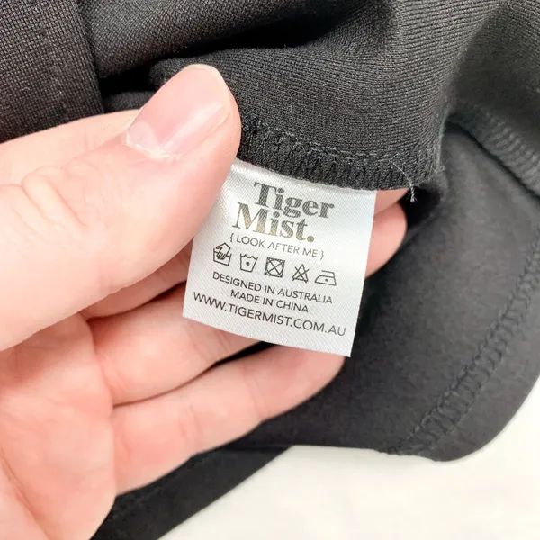 Tiger Mist Mini Top Womens Size XS Black Tie Strap Slit Rayon Blend Y2K Sexy‎ - Image 6