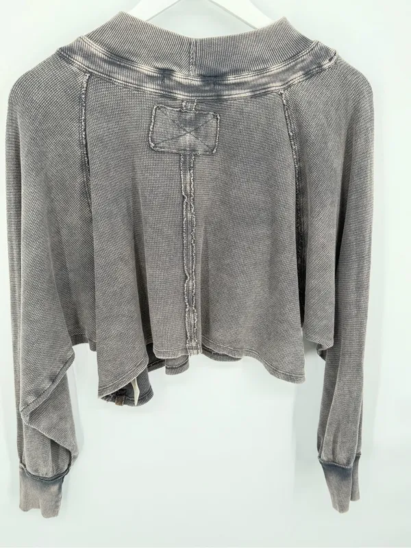 Free People Fun Times Turtle Thermal Pullover Black XS - Image 3